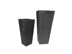 Stonefibre - Tapered Square Vase Pair of Nested Sets - Slate Grey